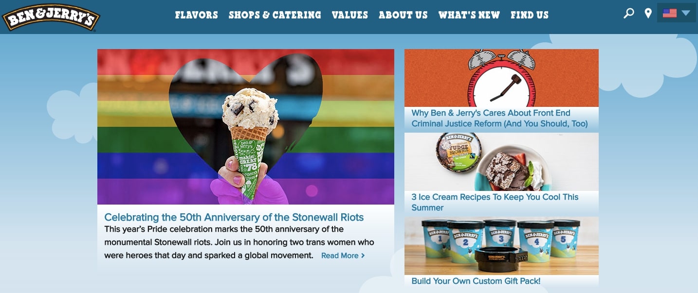 ben & jerry's website