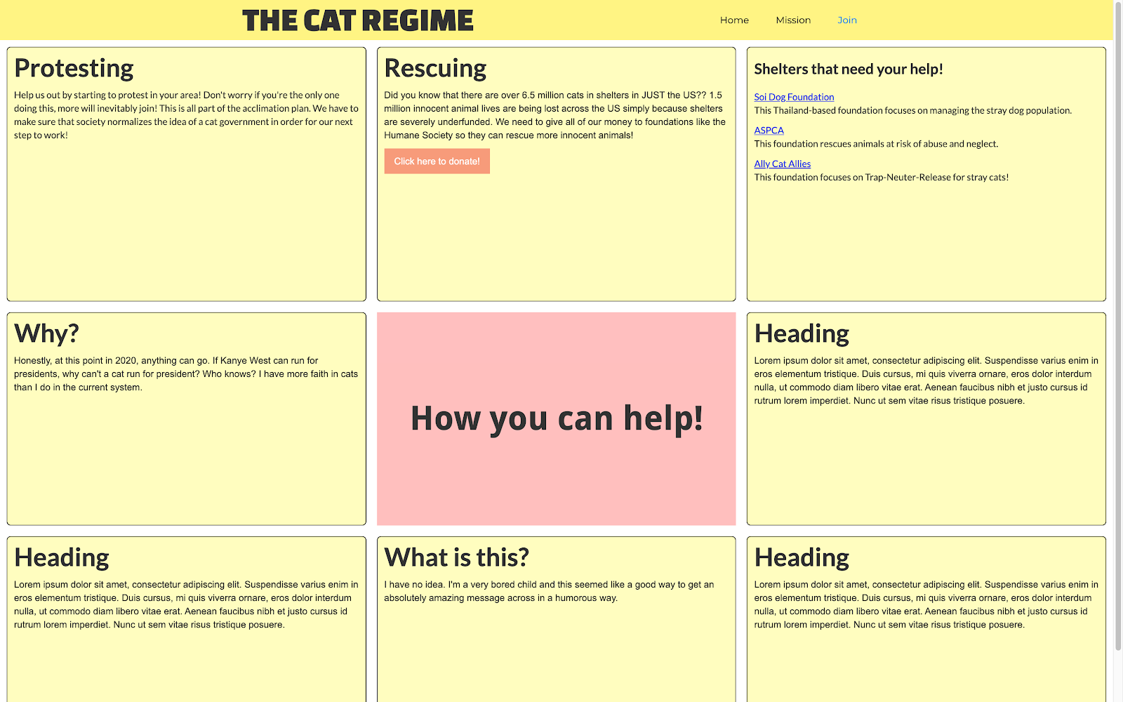 the cat regime