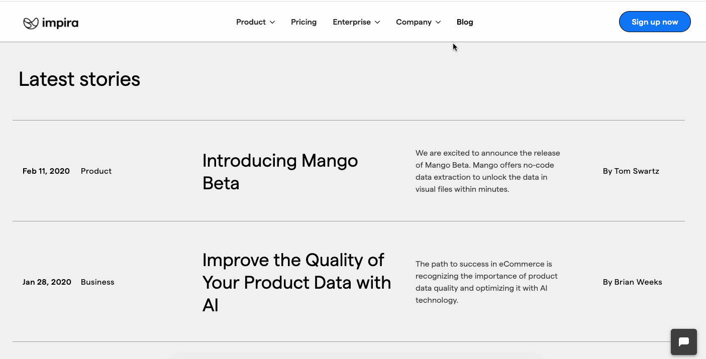 impira blog grid