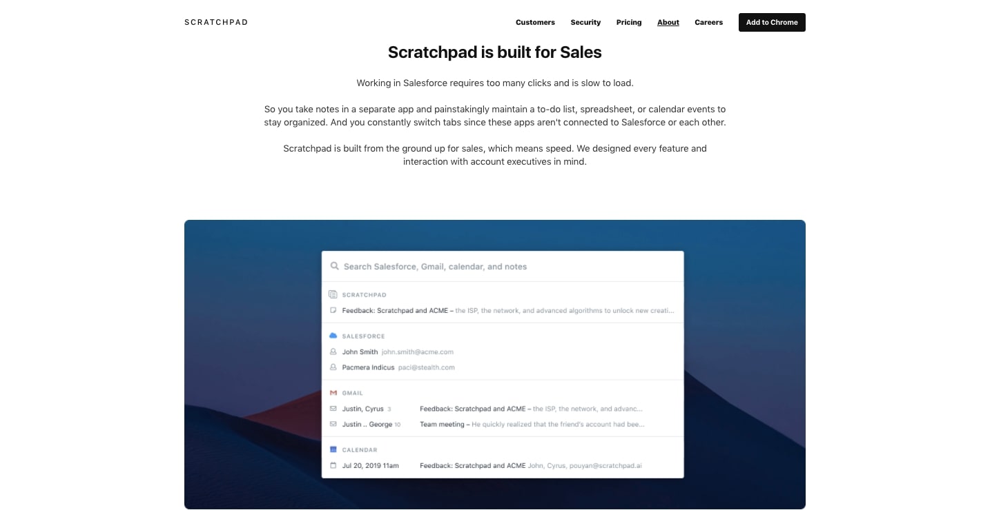 scratchpad hero section