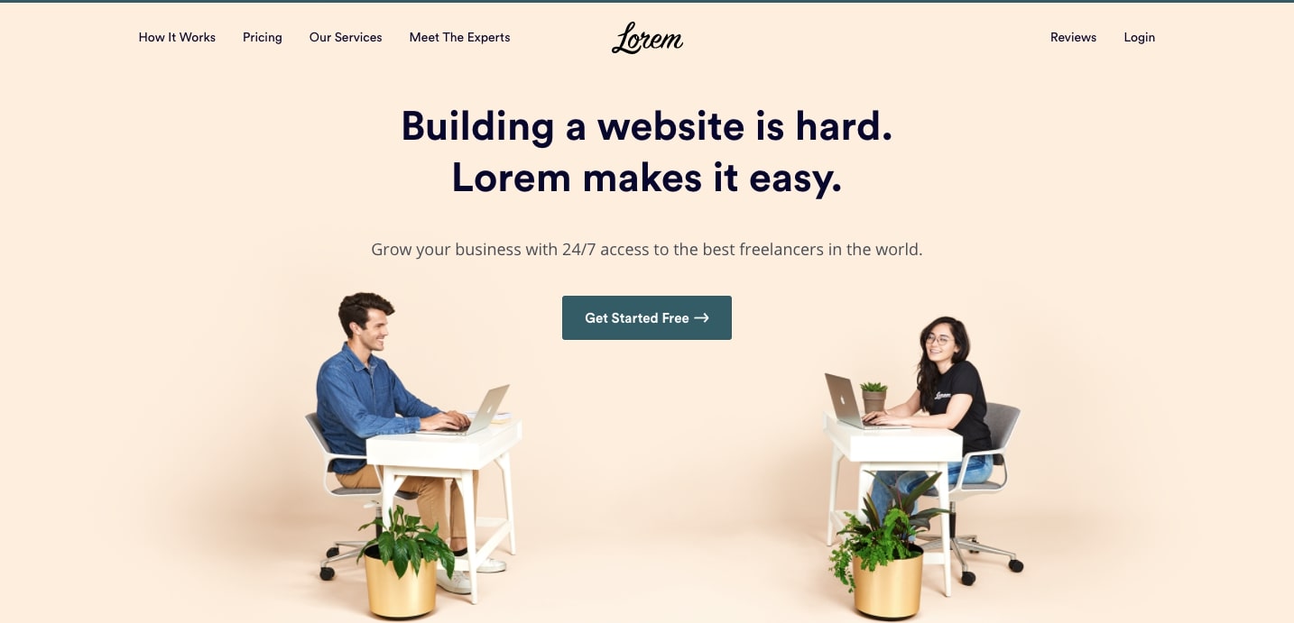lorem hero section