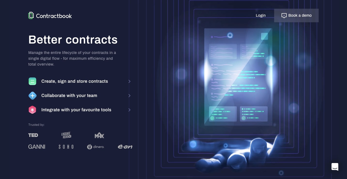 contractbook hero section