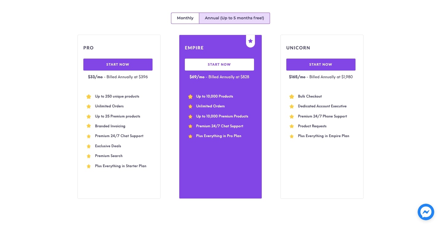 spocket pricing page
