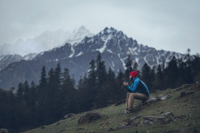 image of person camping