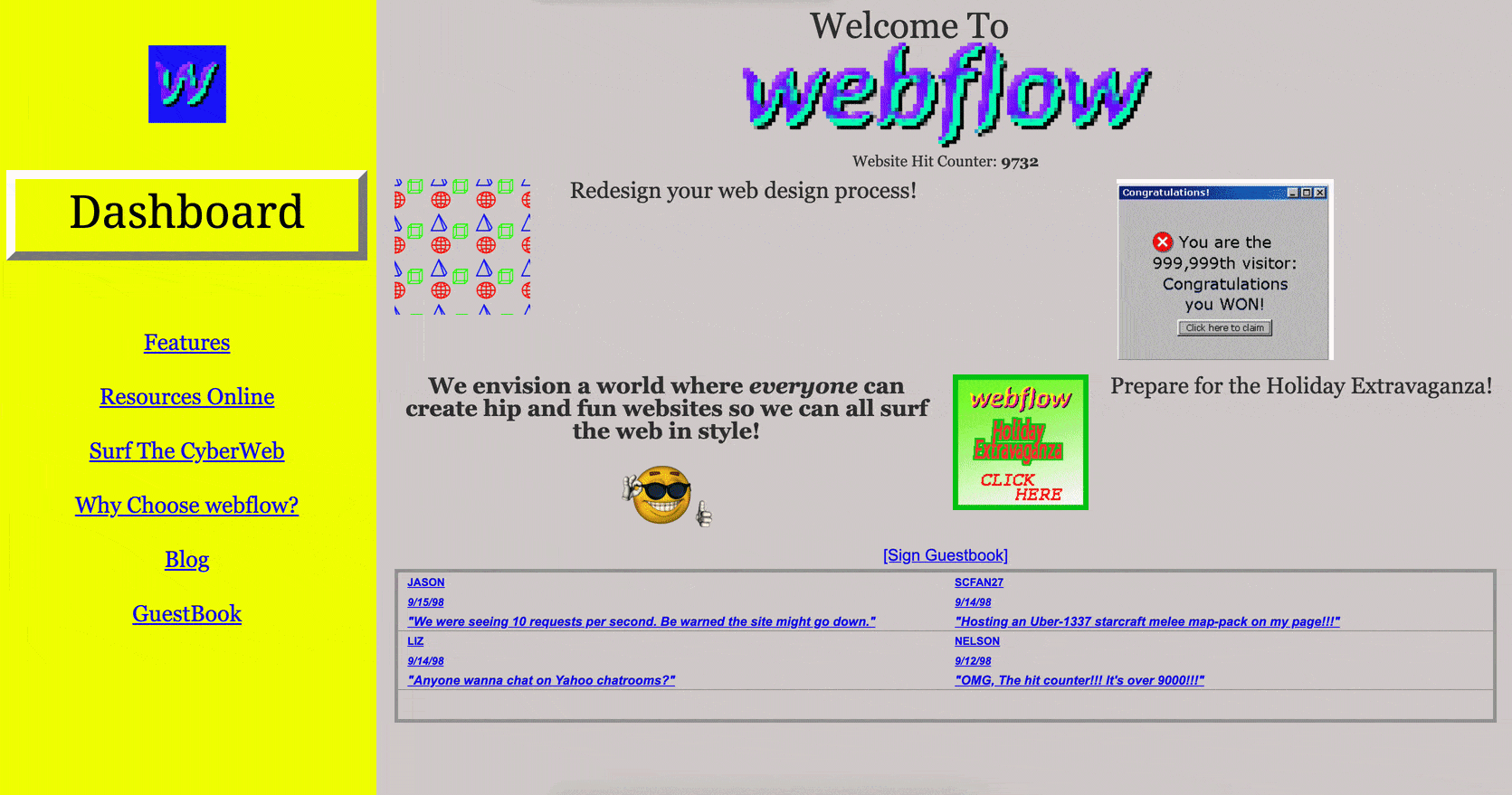 90s webflow website gif