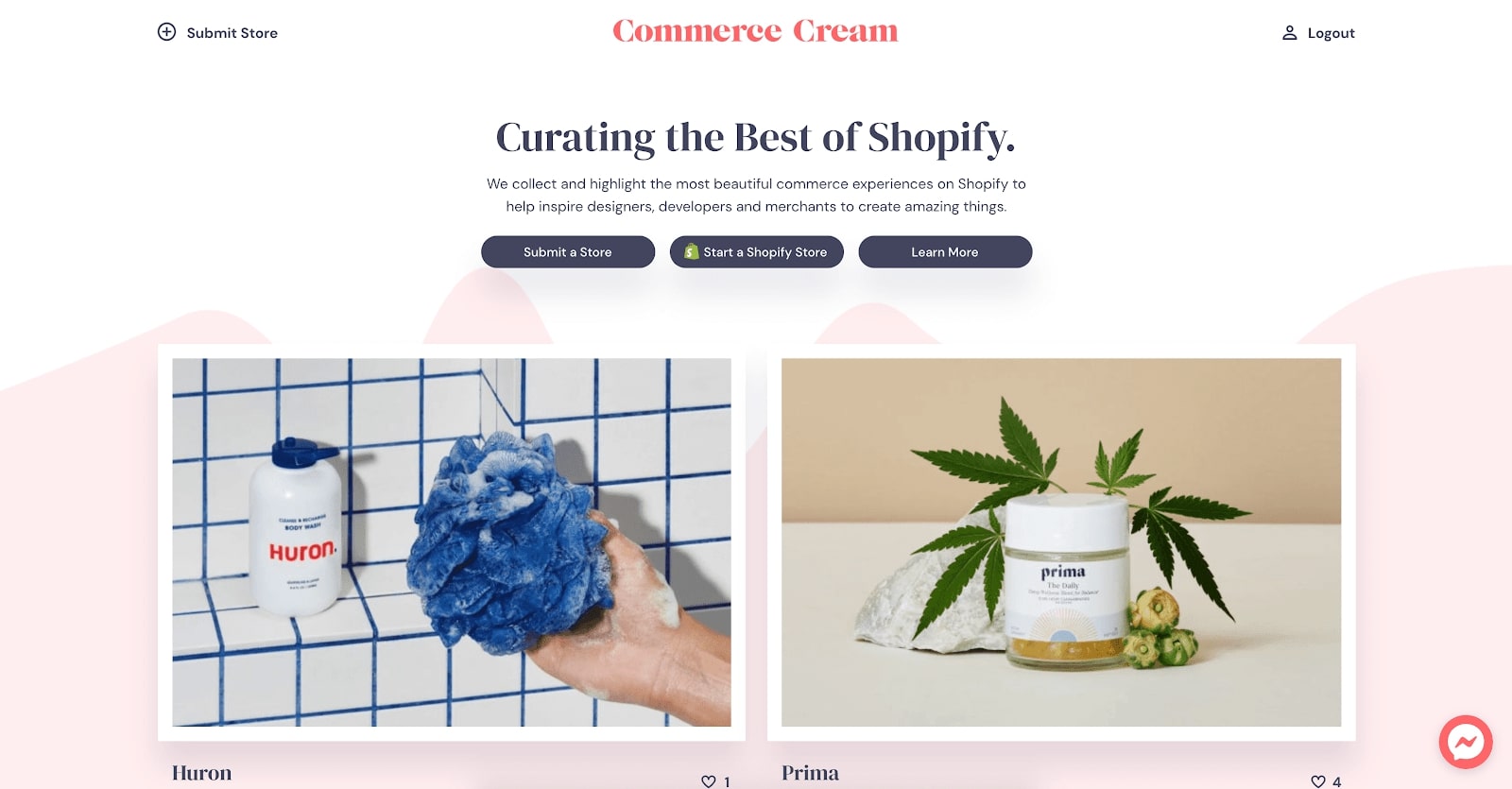 commerce cream shopify web designs