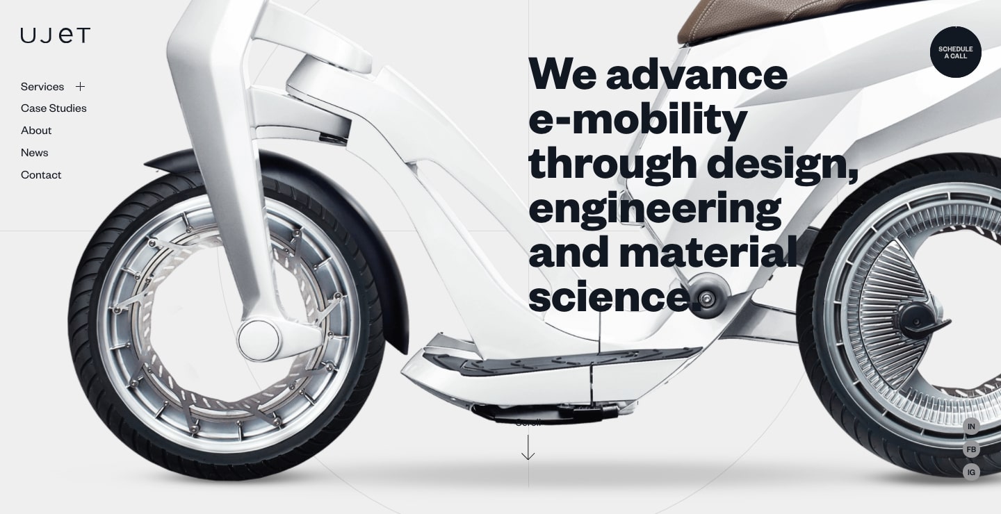ujet website's typography
