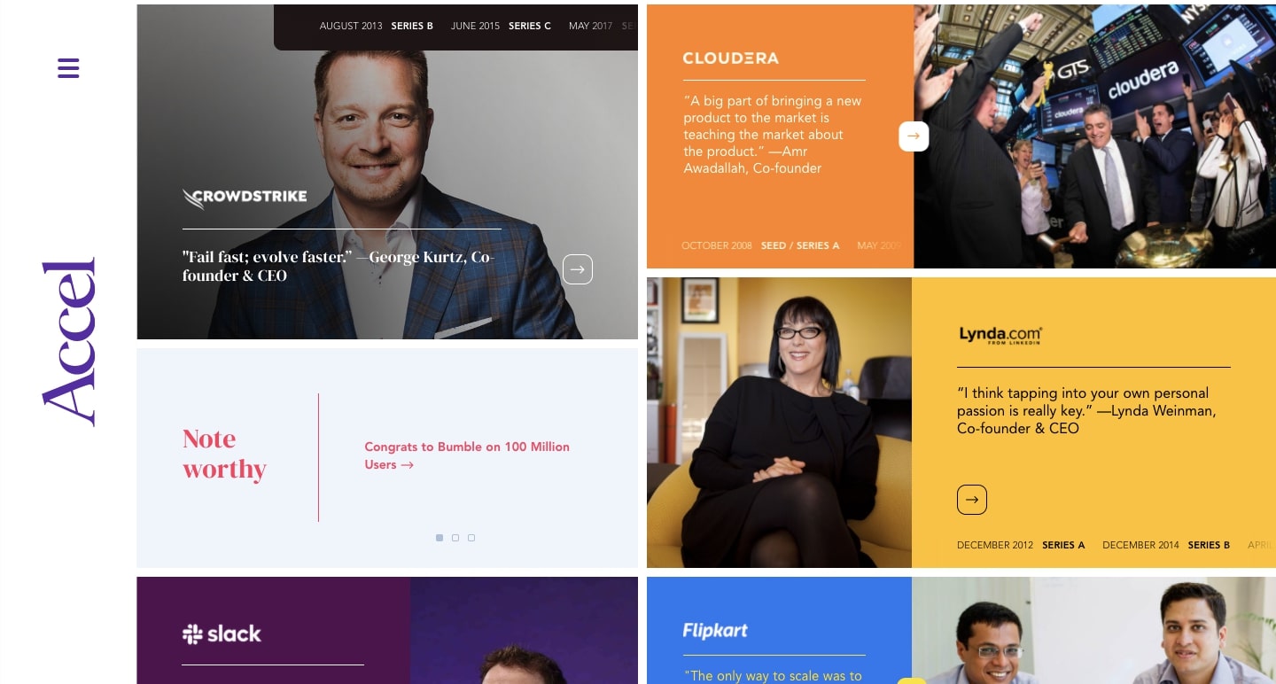 screenshot of Accel's website