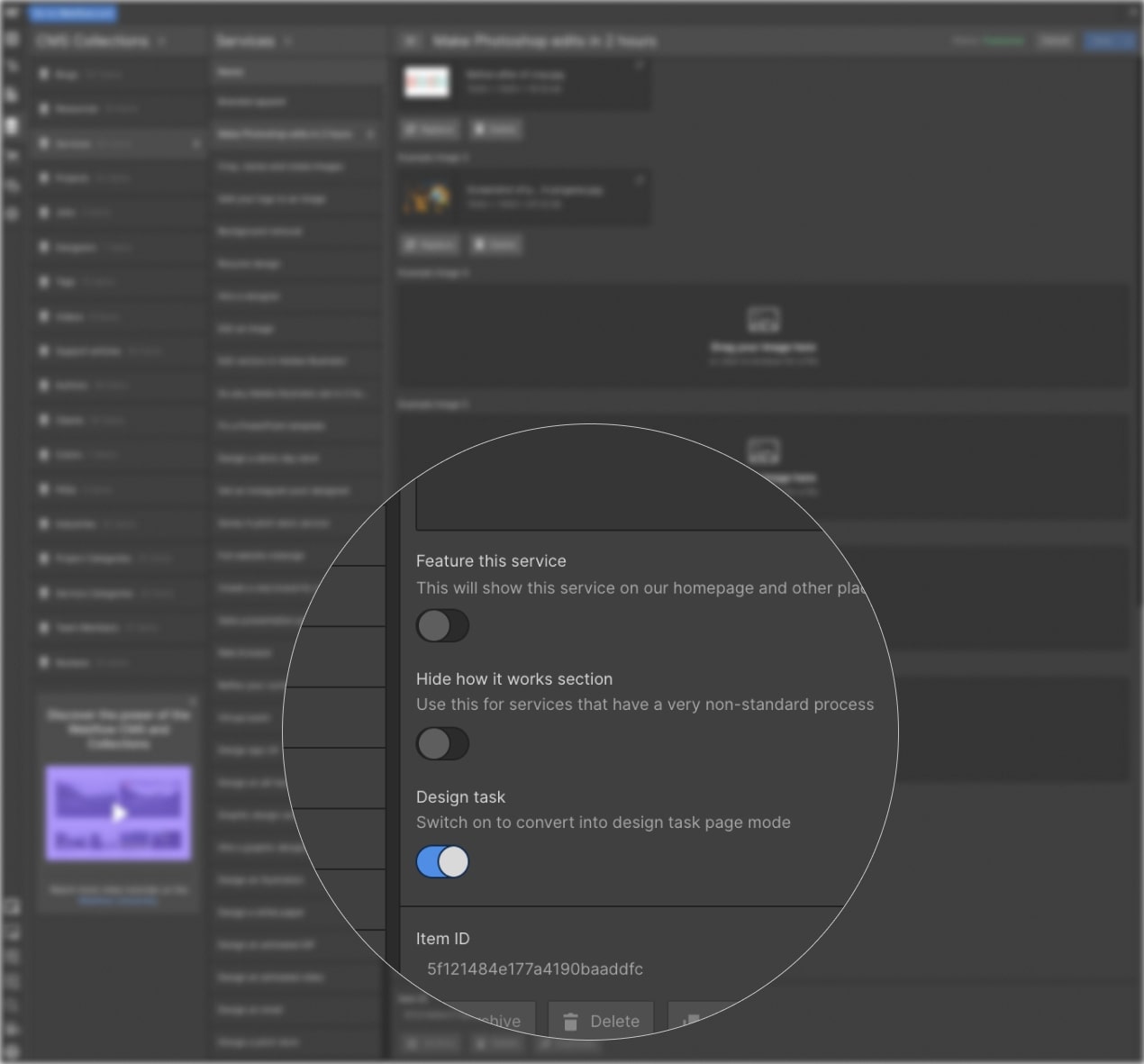 webflow cms field switch