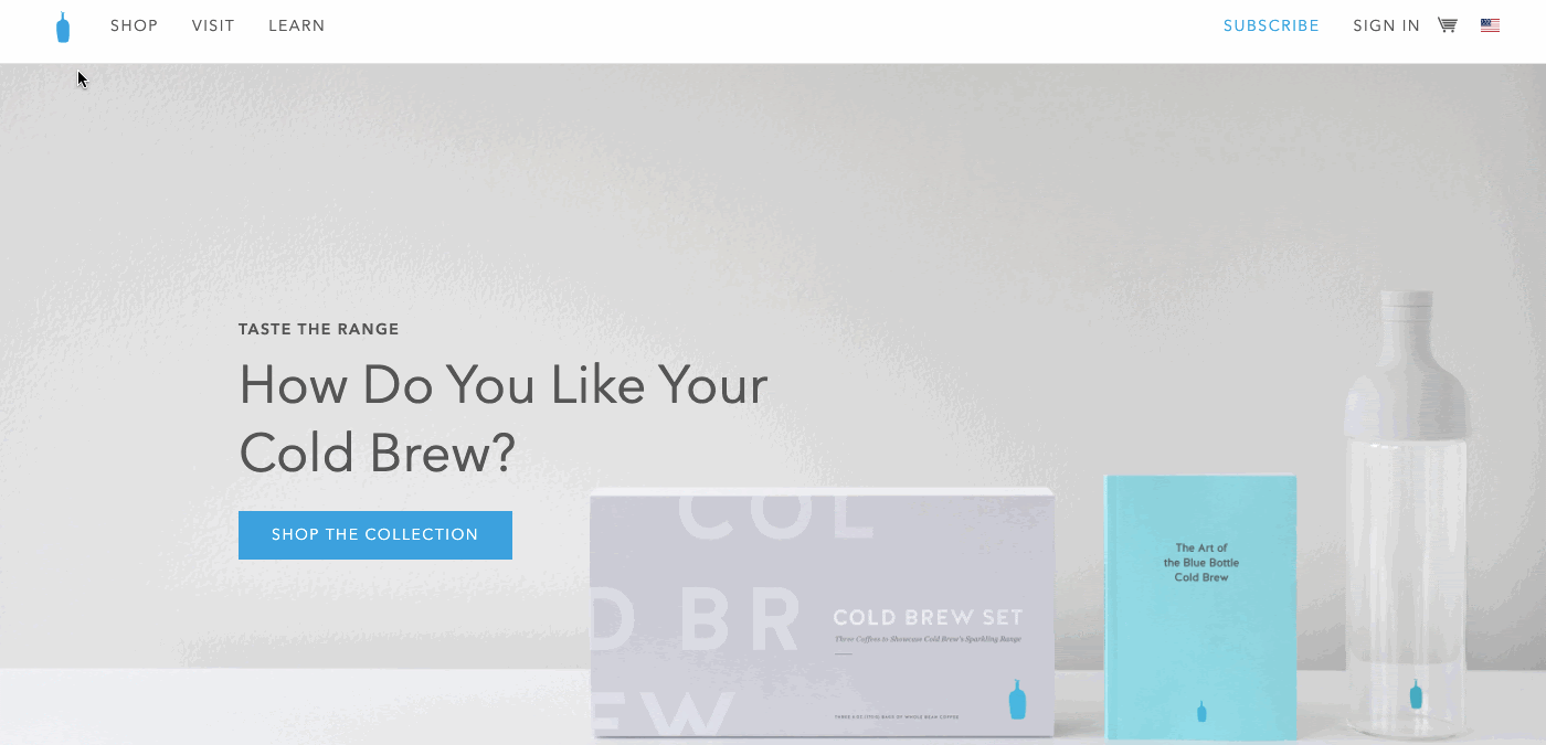 blue bottle coffee website gif