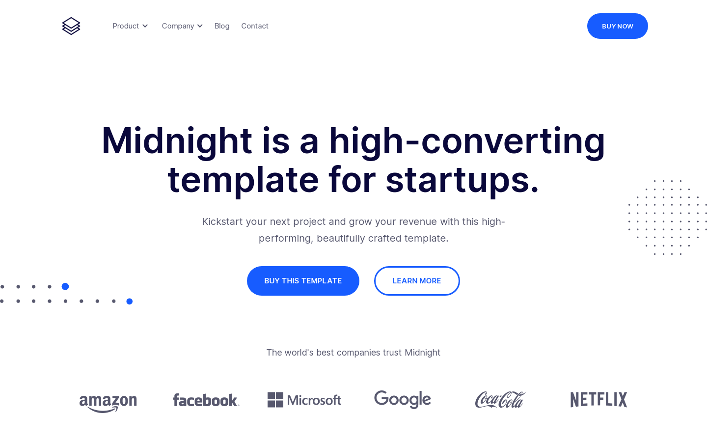midnight webflow template