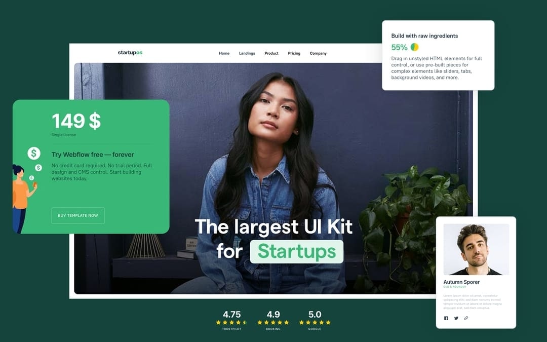 startupos webflow template