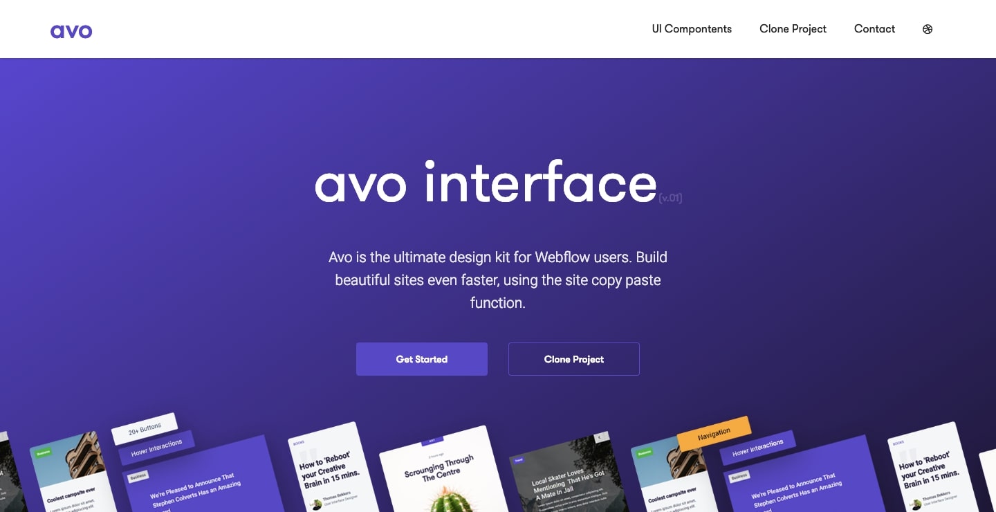 avo webflow ui kit