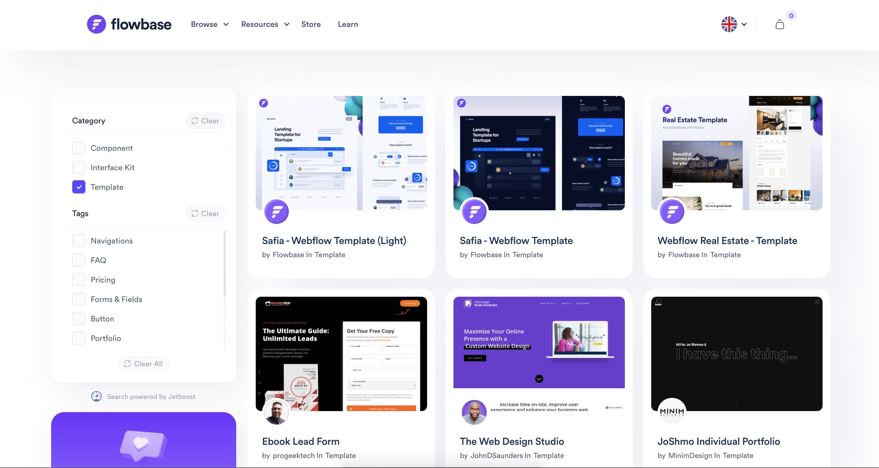 Flowbase Webflow templates