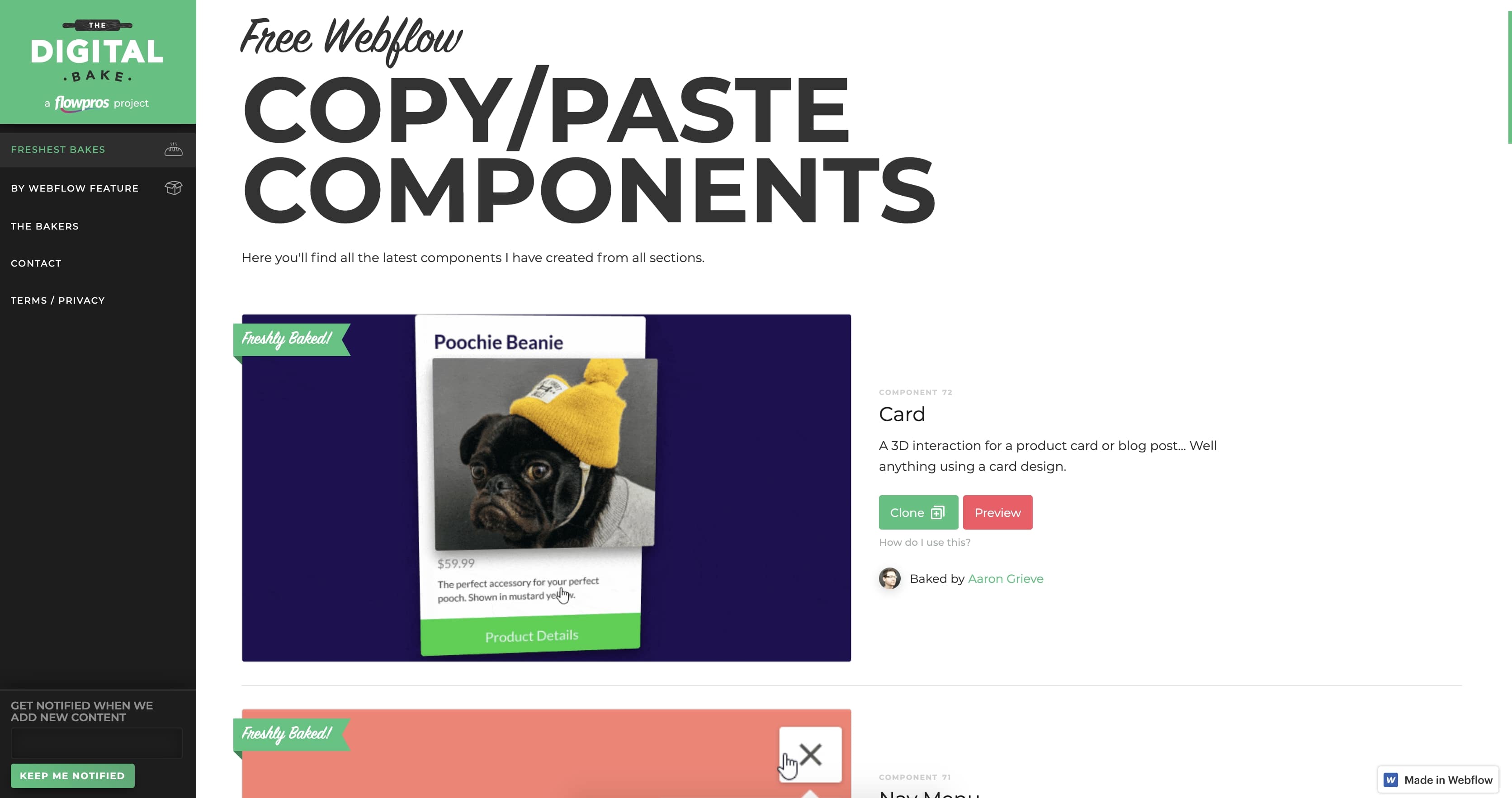 digital bake components
