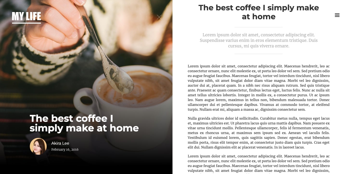 my life blog template