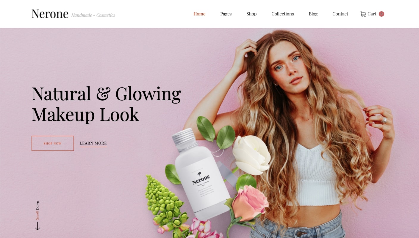 nerone website template homepage