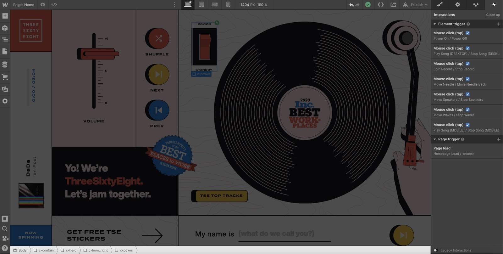 turntable project javascript