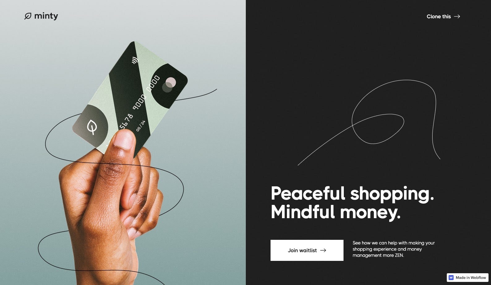 minty webflow cloneable