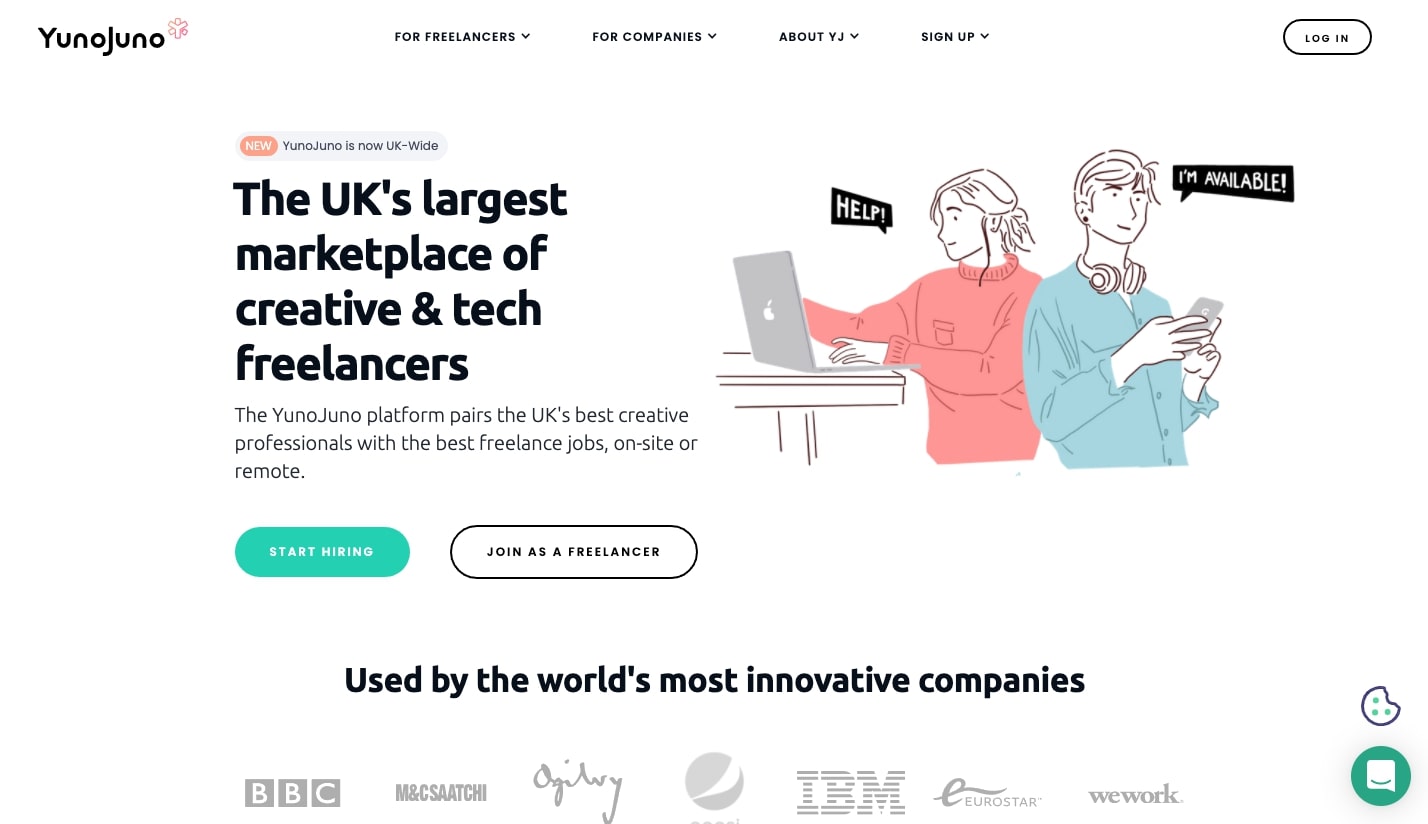 YunoJuno UK-based freelancing website