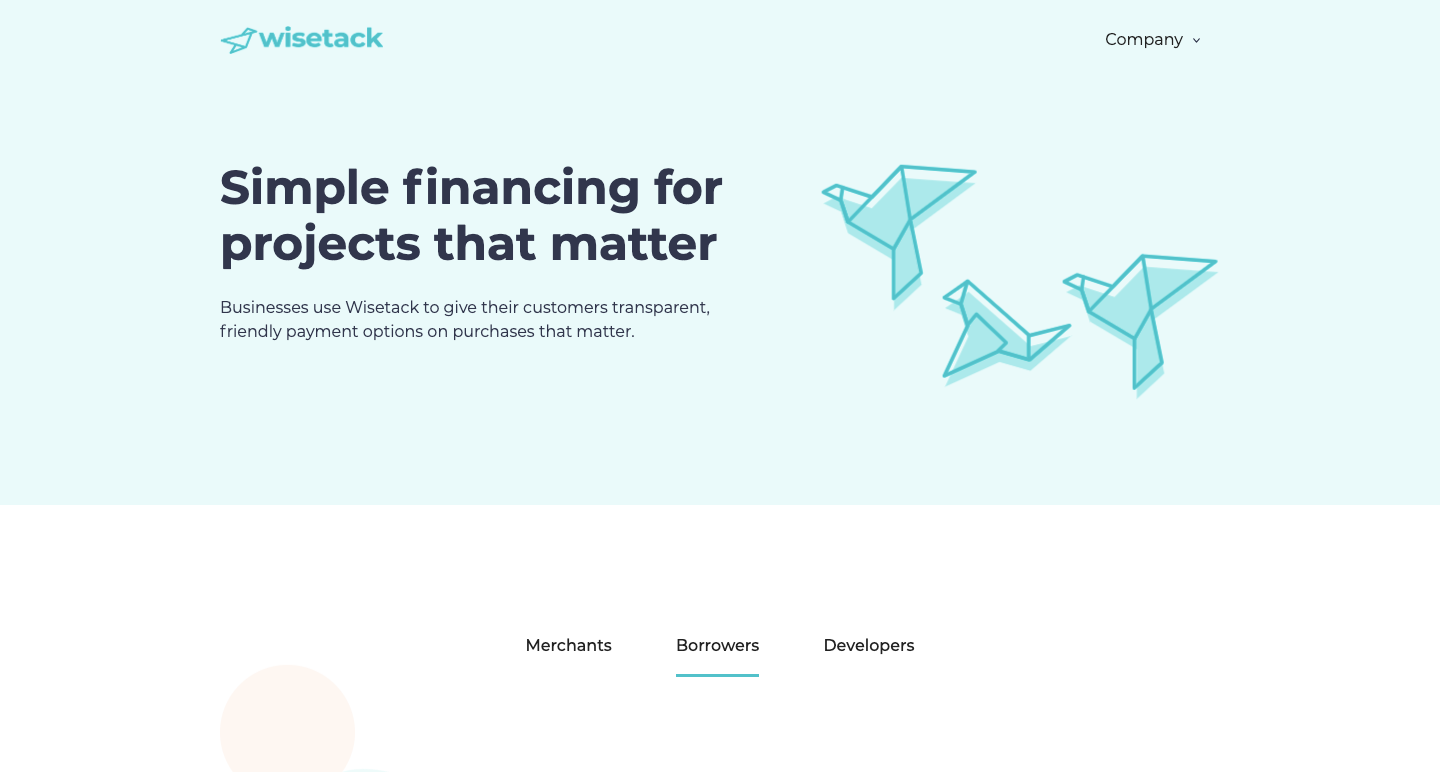 wisetack website homepage