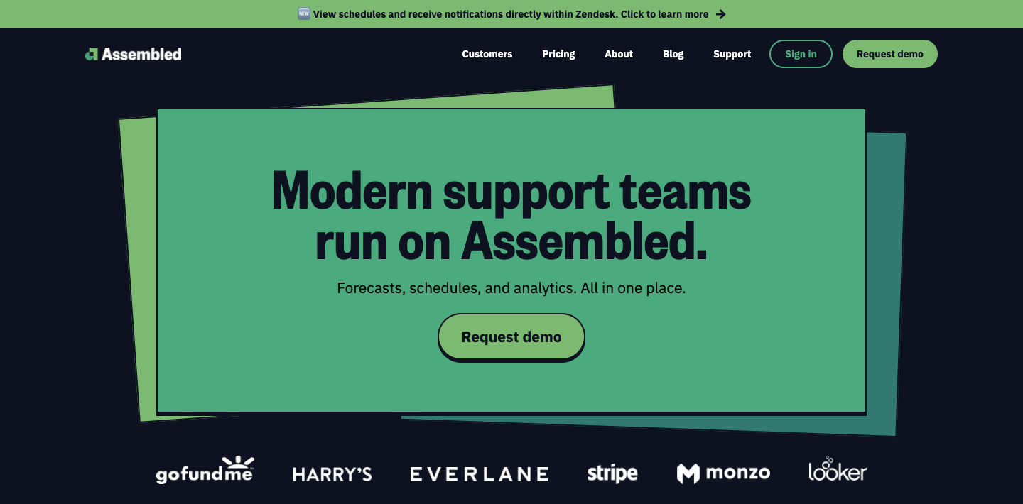 assembled website homepage