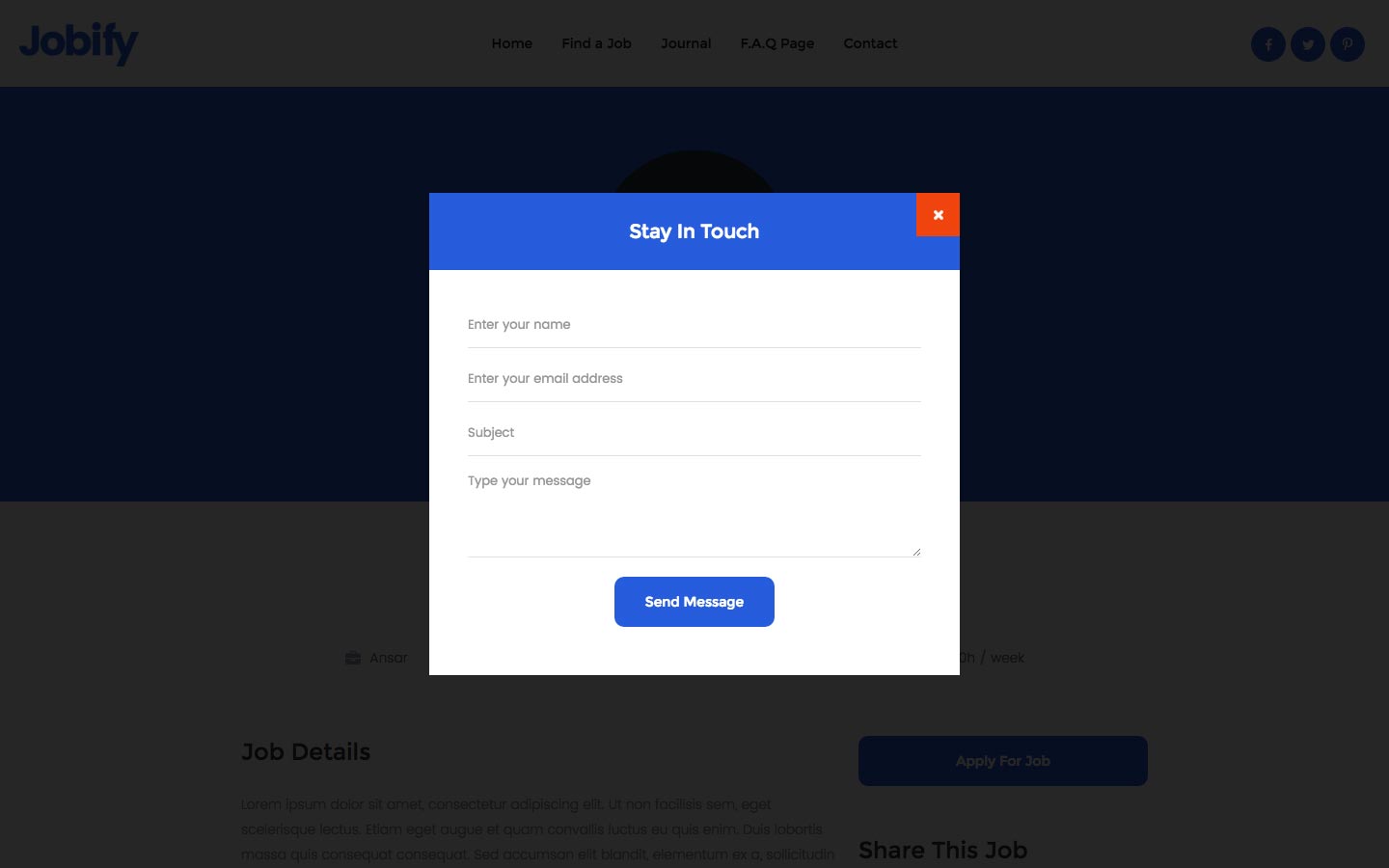 jobify job portal html5 responsive website template a database template contains pre built