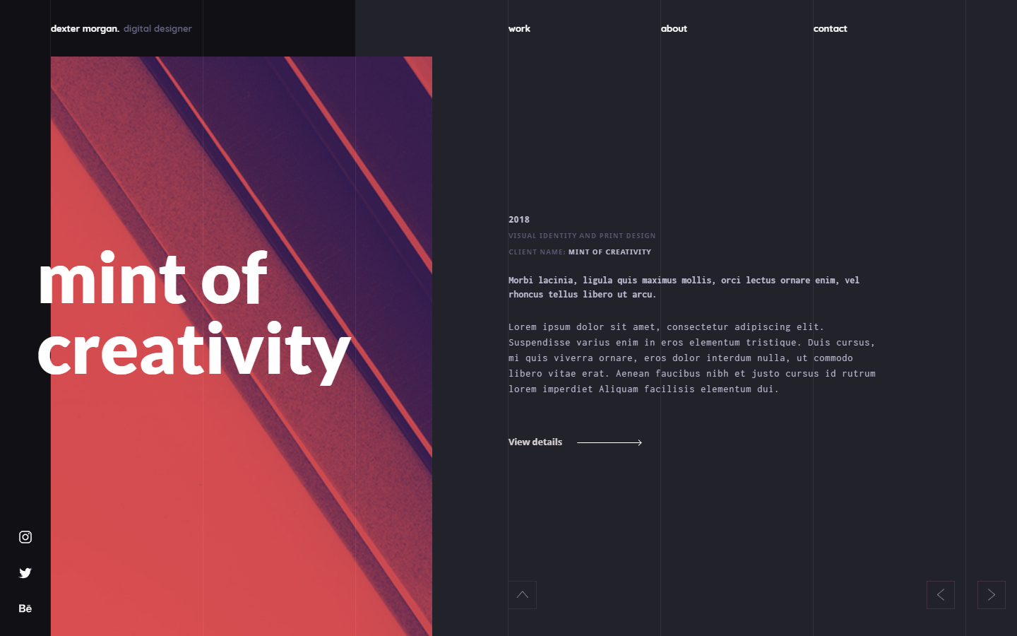 dexter portfolio template templte