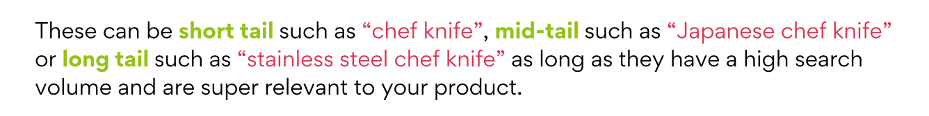 Amazon keyword examples