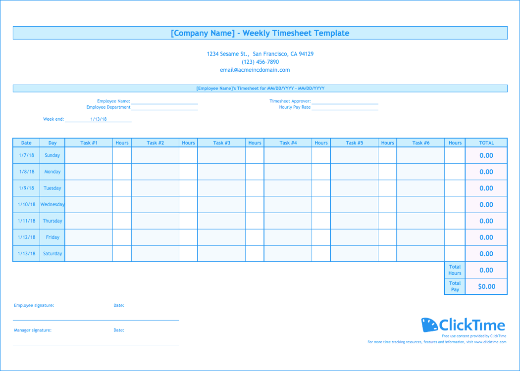 Weekly Timesheet