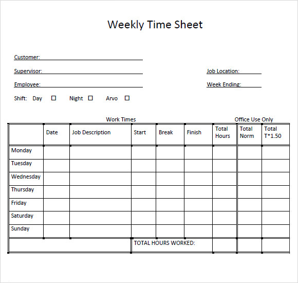 Weekly Timesheet PDF
