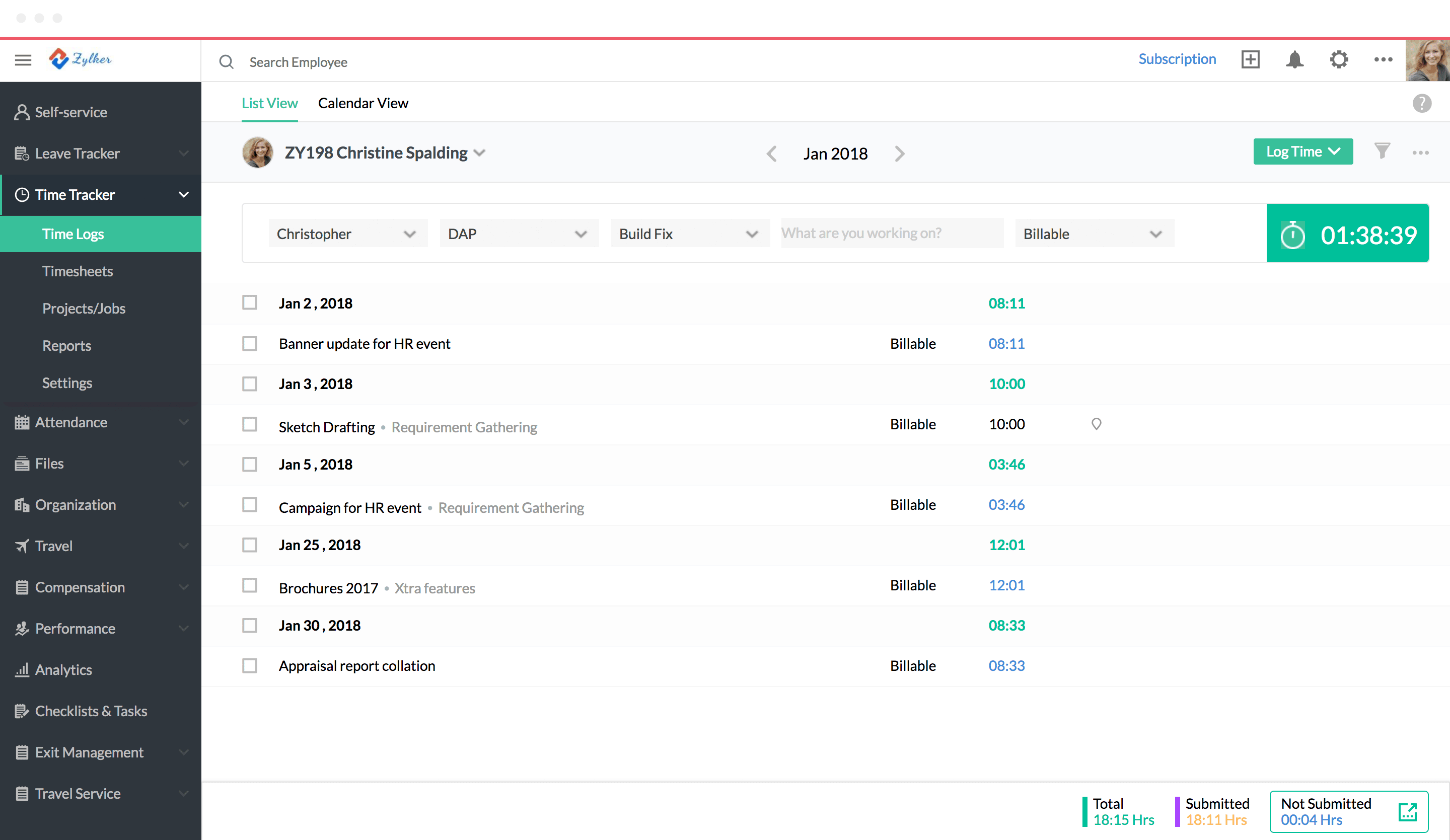 Log Hours App TImesheet
