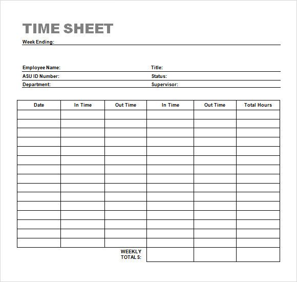 Simple Timesheet Sample