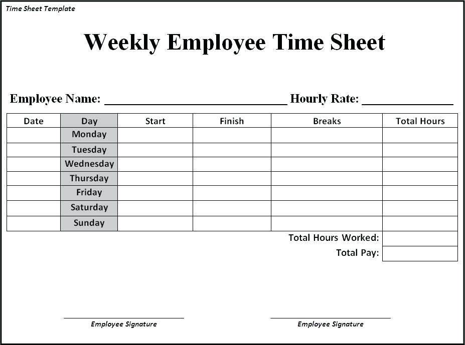 Timesheet Template