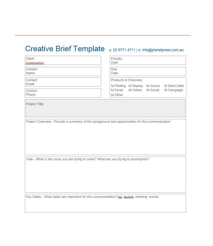 Creative Brief Template