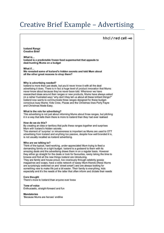 Advertising Creative Brief Template Sample