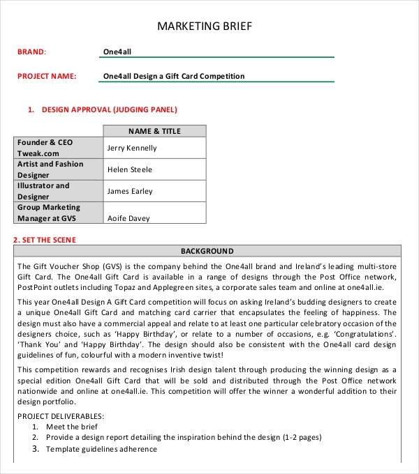Marketing Brief Template
