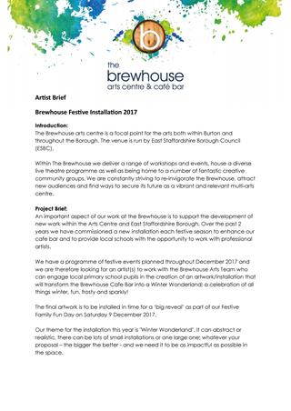 Artist Brief Template Sample