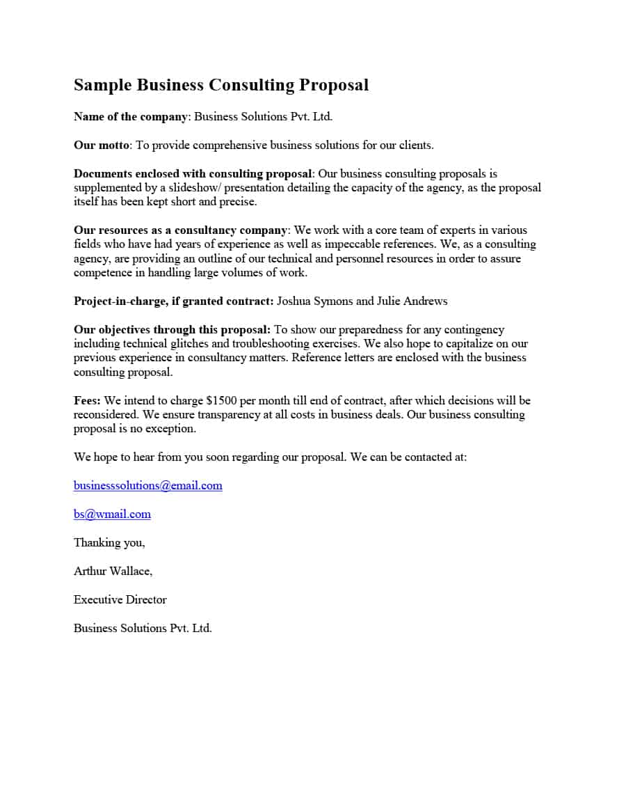 Consulting Brief Template Sample