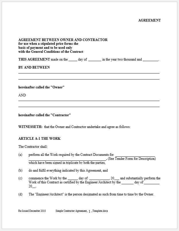 Simple Contract Template