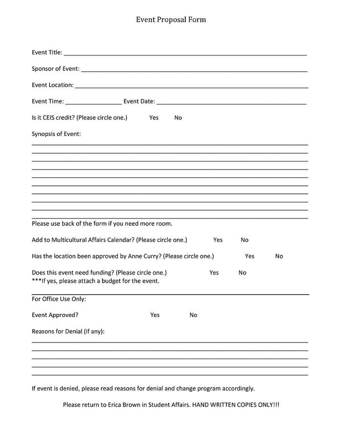 Event Design Proposal Example