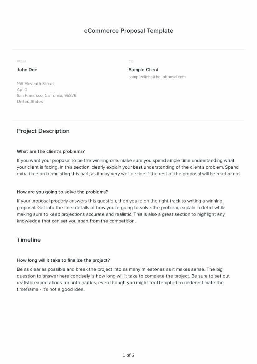 eCommerce Proposal Template