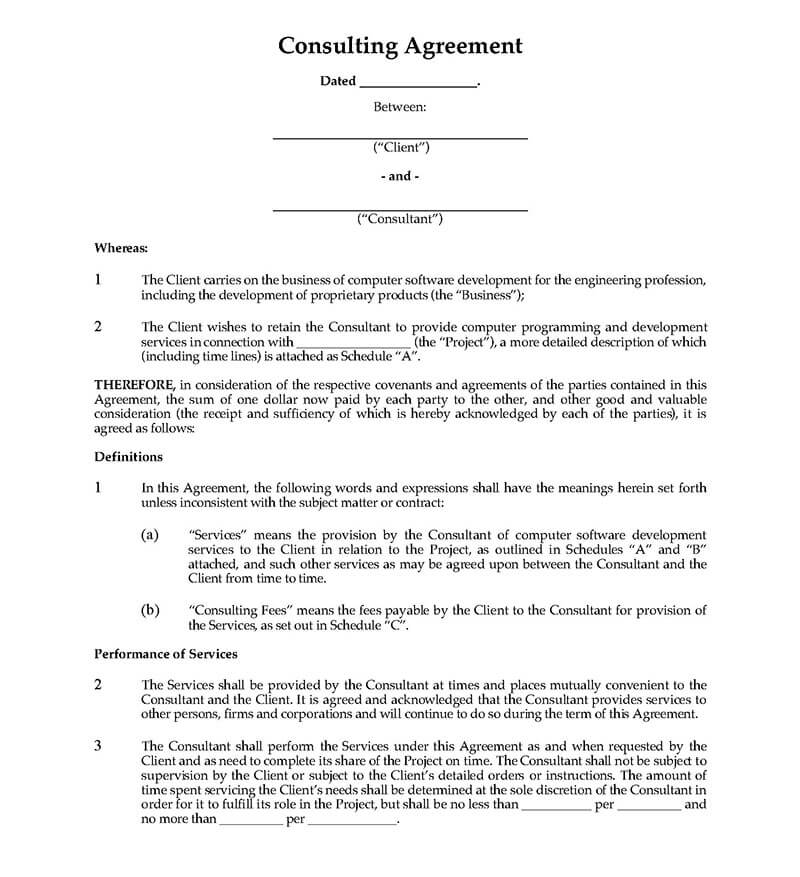 Consultant Agreement Template