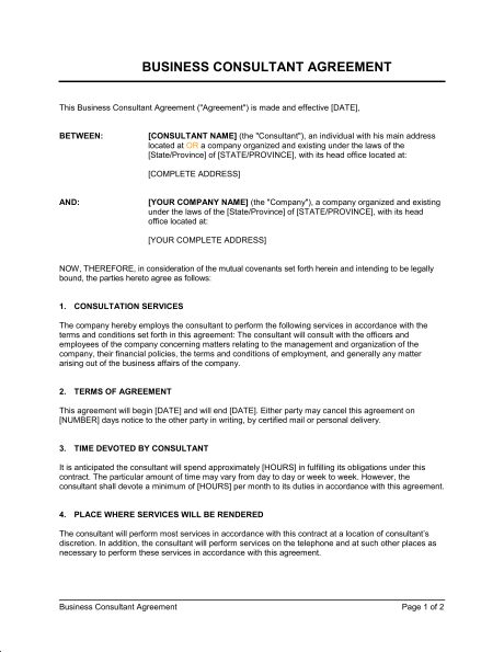 Marketing Consultant Agreement Template PDF