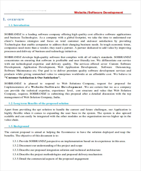 Software Development Proposal Template PDF