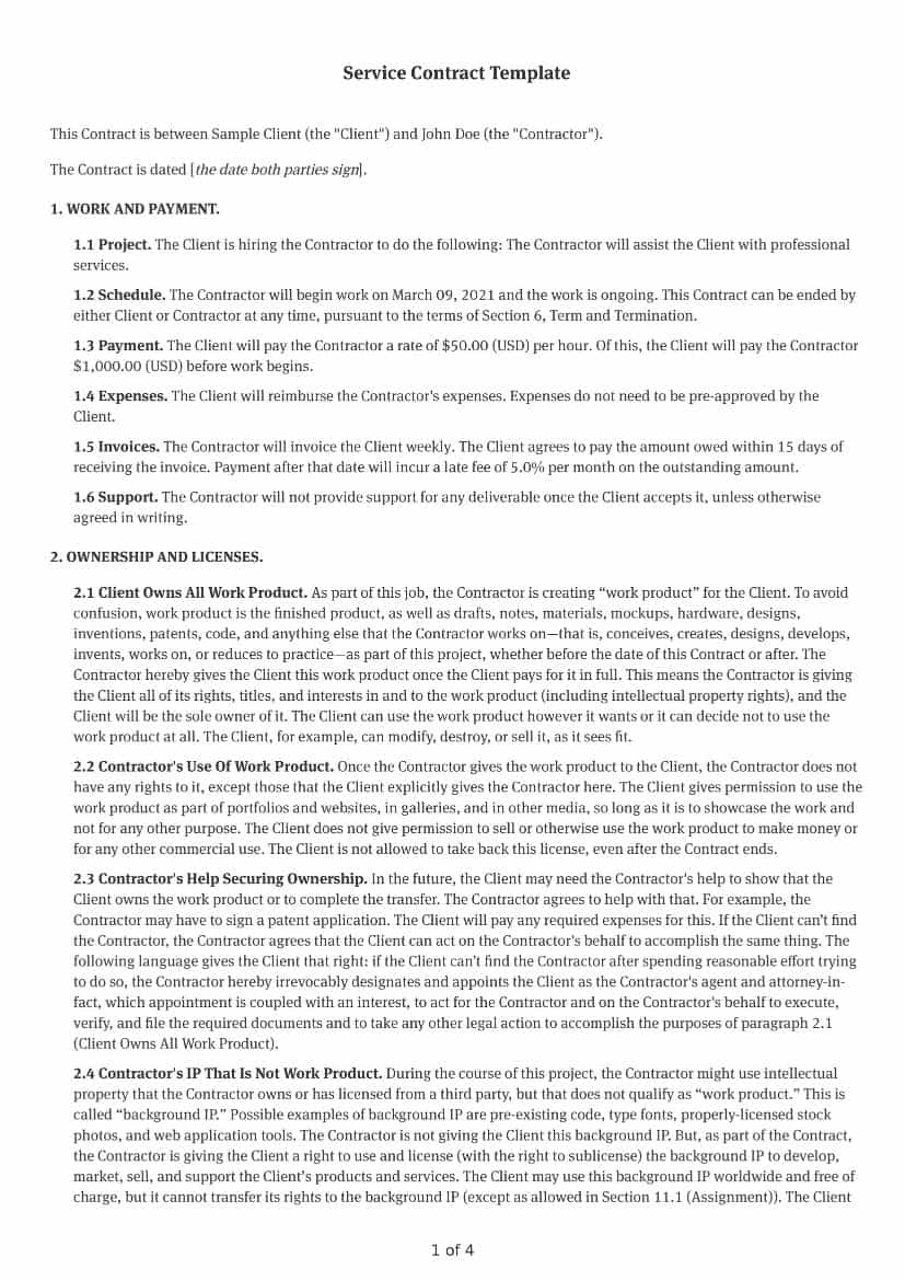 Free Vendor Contract Template - Bonsai