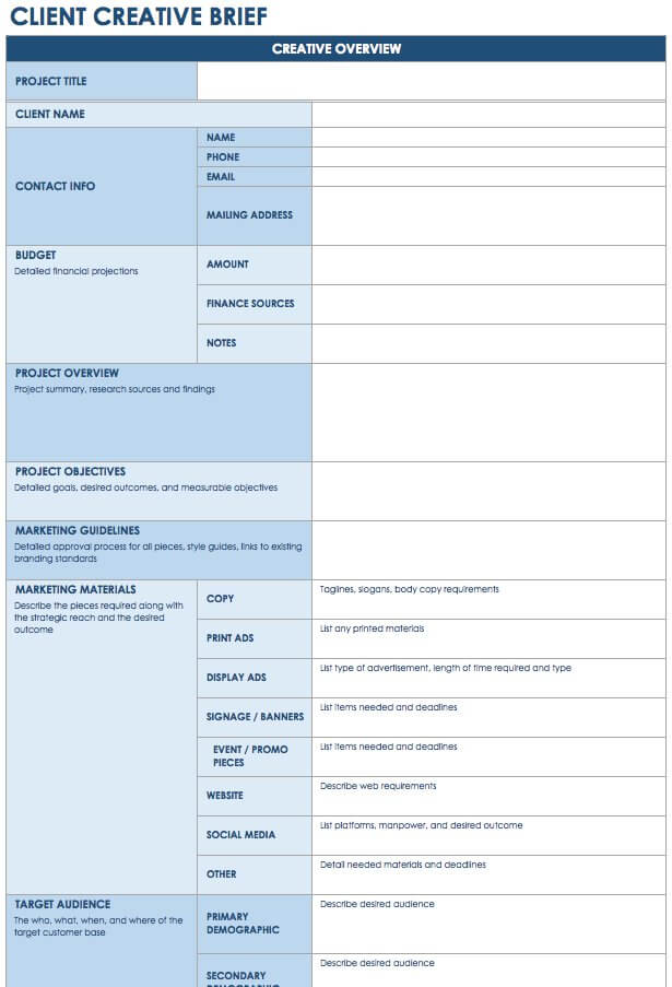 PR Brief Template Sample
