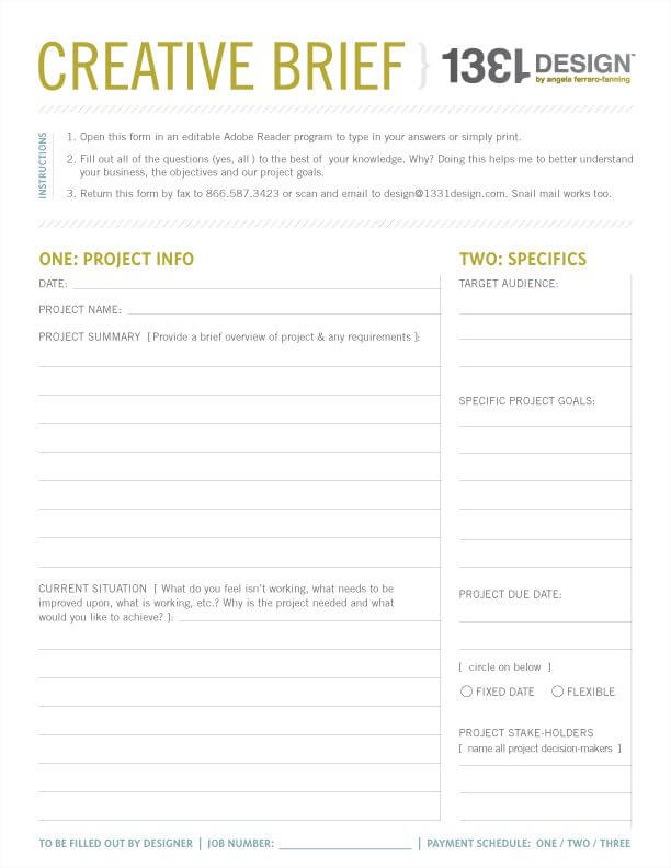 Web Design Brief Template Example