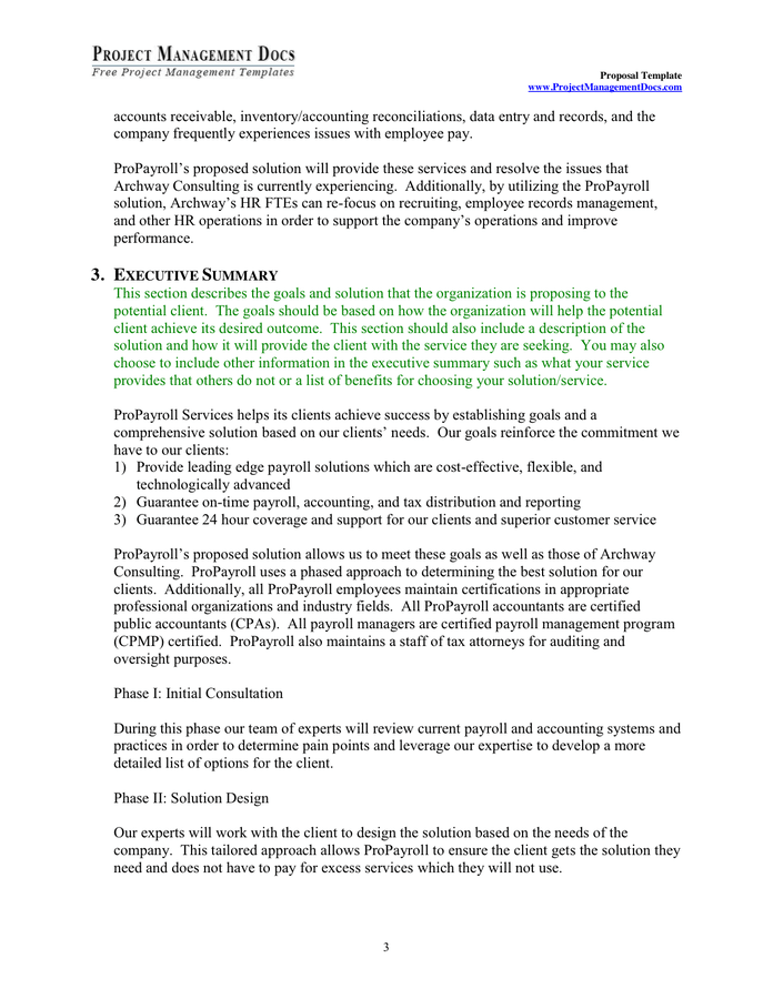 Project Management Proposal Template