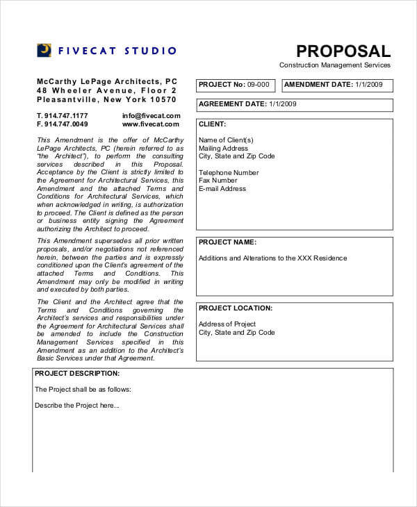 Project Management Proposal Template PDF